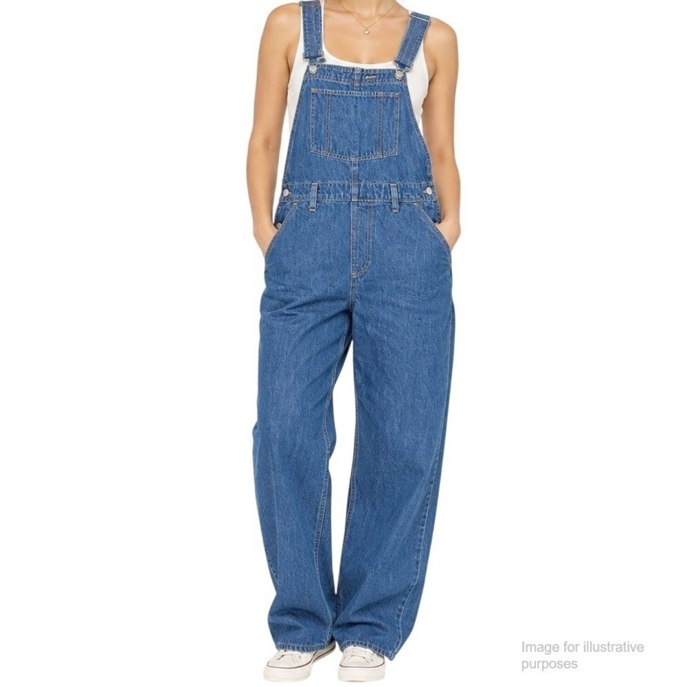 Levis Denim Overalls Womens M Blue Straight Leg Bib Festival Americana Classic